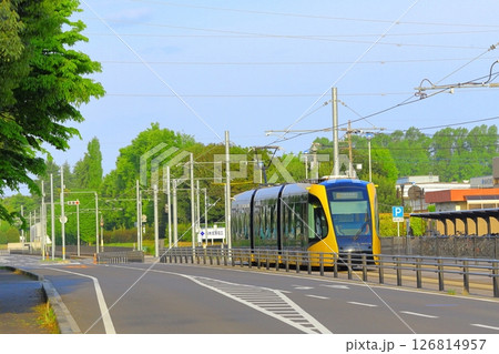 ライトラインと飛山城跡駅周辺の景観 宇都宮ライトレール ライトラインと飛山城跡駅周辺の景観 宇都宮ライトレール 126814957
