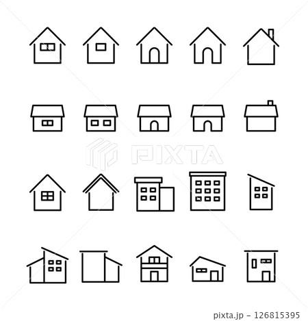 シンプルな家のベクターアイコン 126815395