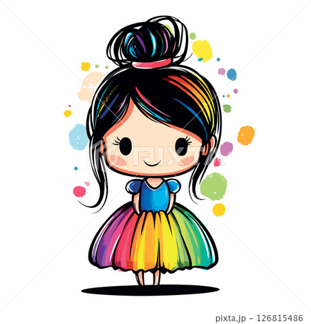 cute little princess childish isolated vector illustration 126815486
