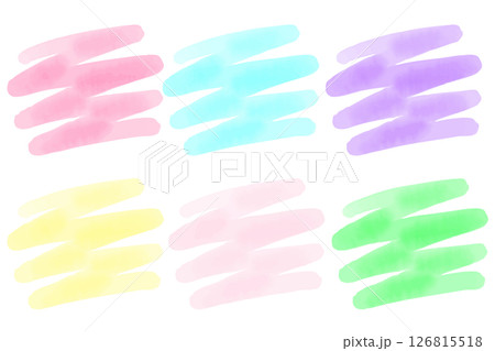 水彩絵の具で描いたようなカラフルな背景セット　ベクター 126815518