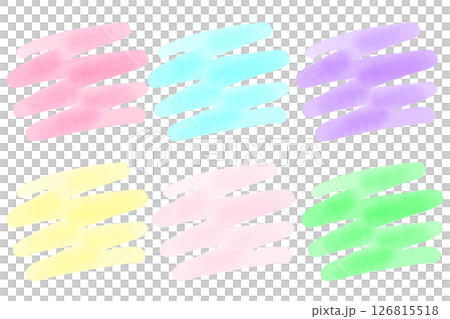 水彩絵の具で描いたようなカラフルな背景セット　ベクター 126815518