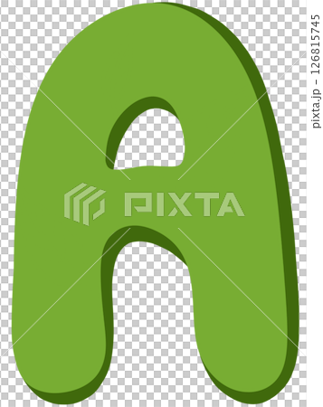 Drawing of green alphabet in doodle style A to Z Drawing of green alphabet in doodle style A to Z 126815745