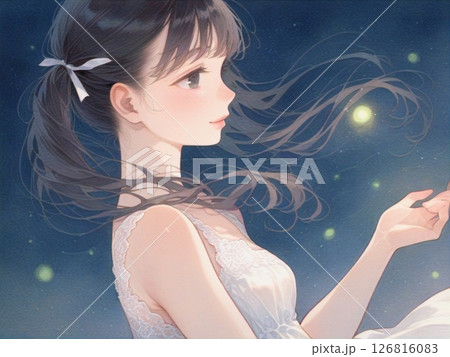 蛍とツインテールの少女 126816083