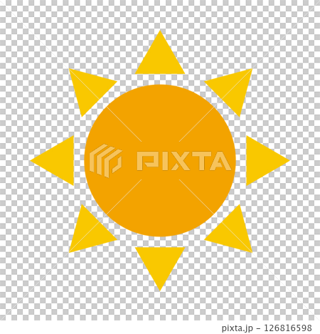 晴朗天氣預報圖示：簡單的太陽 126816598