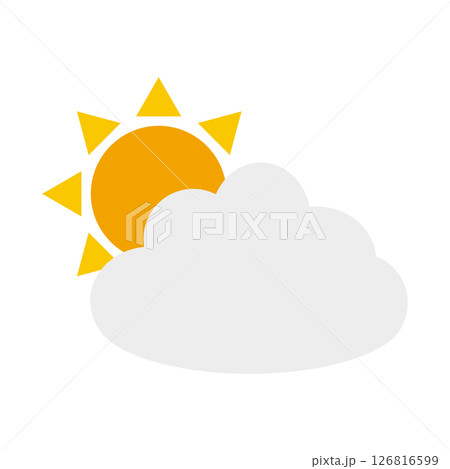 天気予報アイコン:雲と太陽 - 晴れのちくもり 天気予報アイコン:雲と太陽 - 晴れのちくもり 126816599