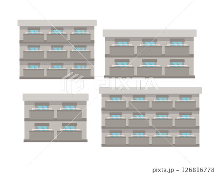 マンション アパート 賃貸物件 建物 イラストセット マンション アパート 賃貸物件 建物 イラストセット 126816778