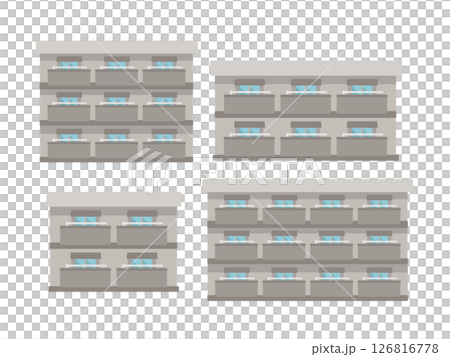 マンション アパート 賃貸物件 建物 イラストセット マンション アパート 賃貸物件 建物 イラストセット 126816778
