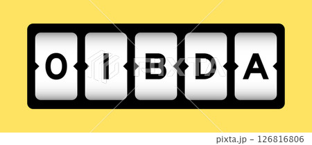 Black color in word OIBDA (Abbreviation of Operating Income Before Depreciation and Amortization) on slot banner with yellow color background Black color in word OIBDA (Abbreviation of Operating Income Before Depreciation and Amortization) on slot banner with yellow color background 126816806