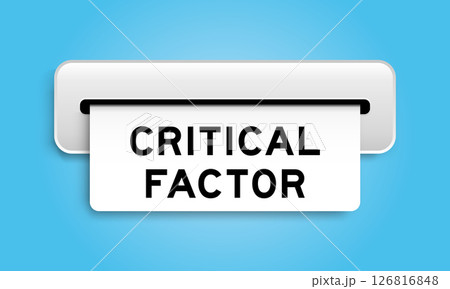 White coupon banner with word critical factor from machine on blue color background White coupon banner with word critical factor from machine on blue color background 126816848
