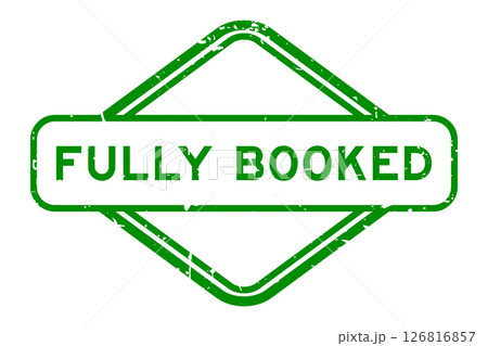 Grunge green fully booked word rubber seal stamp on white background Grunge green fully booked word rubber seal stamp on white background 126816857
