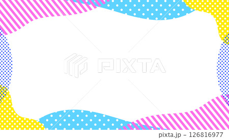 カラフルな幾何学フレーム 16:9 カラフルな幾何学フレーム 16:9 126816977