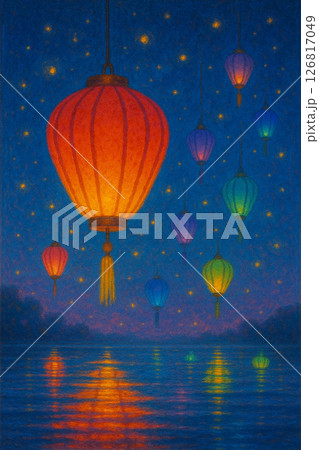 水辺のランタン 126817049