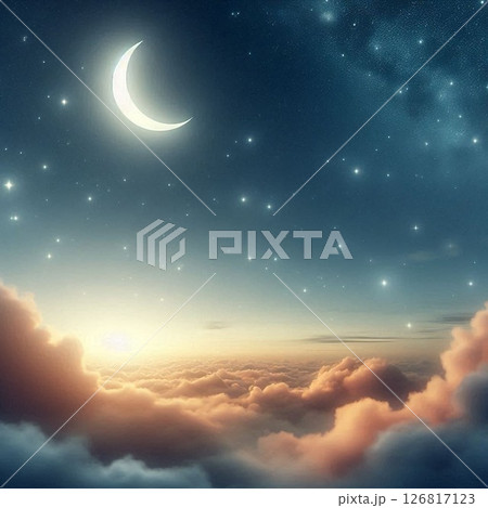 静かな夜空のイラスト 126817123