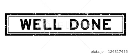 Grunge black well done word square rubber seal stamp on white bacckground 126817456