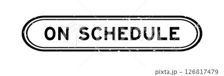 Grunge black on schedule word rubber seal stamp on white background 126817479