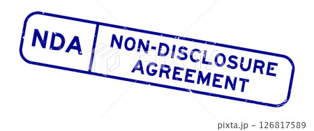 Grunge blue NDA Non disclosure agreement word square rubber seal stamp on white background Grunge blue NDA Non disclosure agreement word square rubber seal stamp on white background 126817589