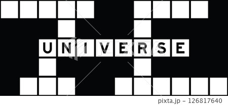 Alphabet letter in word universe on crossword puzzle background 126817640