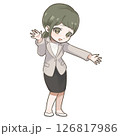 13-受付などで紹介する日本人女性のSDイラスト・ちびキャラ 126817986