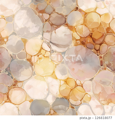 ニュートラルカラーの抽象的な有機的形状のシームレスパターン 126818077