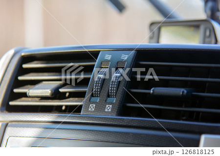 Car air conditioning. Car ventilation close-up. 126818125