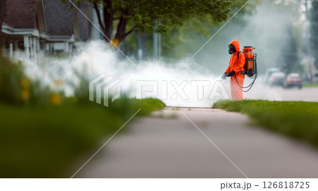 A professional exterminator in a protective...のイラスト素材 [126818725] - PIXTA