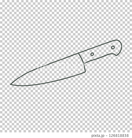 包丁の線画イラスト、日用品、アイコン、素材、シンプル、背景なし 126818838