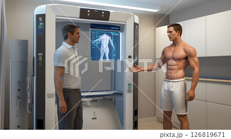 body fat scanning technology, detailed medical illustration, 3D effect body fat scanning technology, detailed medical illustration, 3D effect 126819671
