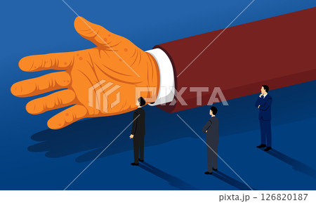 行く手を阻む巨大な手 ― ビジネスコンセプトイラスト 126820187