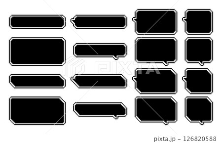 ドット絵 ゲーム風 フレーム・フキダシセット ドット絵 ゲーム風 フレーム・フキダシセット 126820588