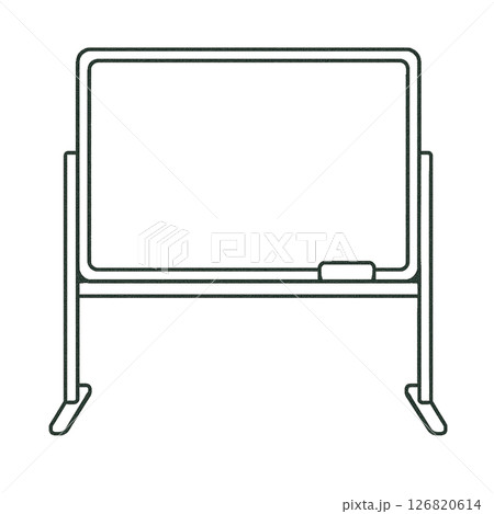 ホワイトボードの線画イラスト、日用品、アイコン、素材、シンプル、背景なし 126820614