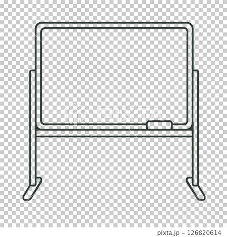 ホワイトボードの線画イラスト、日用品、アイコン、素材、シンプル、背景なし 126820614