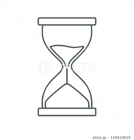 砂時計の線画イラスト、日用品、アイコン、素材、シンプル、背景なし 126820620