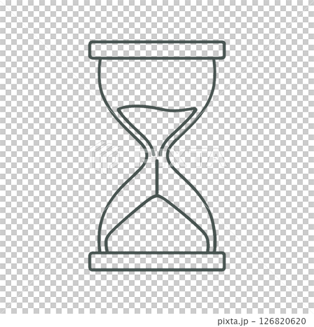 砂時計の線画イラスト、日用品、アイコン、素材、シンプル、背景なし 126820620