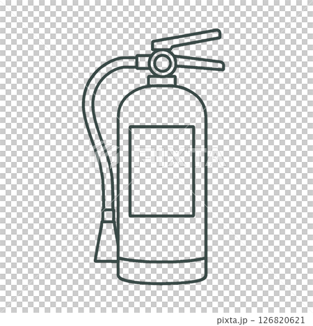 消化器の線画イラスト、日用品、アイコン、素材、シンプル、背景なし 126820621