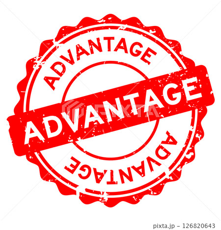 Grunge red advantage word round rubber seal stamp on white background Grunge red advantage word round rubber seal stamp on white background 126820643