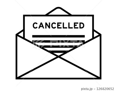Envelope and letter sign with word cancelled as the headline Envelope and letter sign with word cancelled as the headline 126820652
