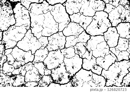 Grunge black and white crack texture background. Use for decoration, aging or old layer Grunge black and white crack texture background. Use for decoration, aging or old layer 126820723