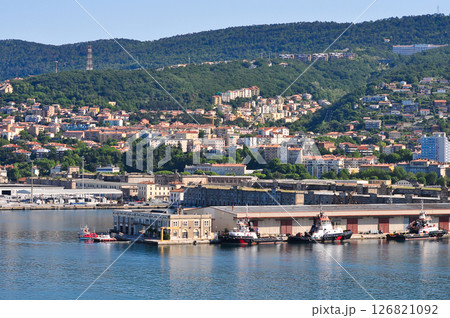 Trieste marina aerial view from from cruise ship. 126821092