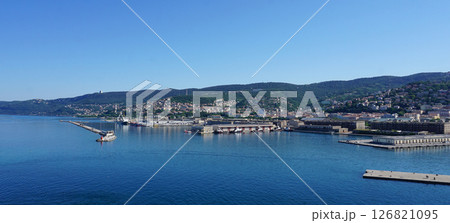 Trieste marina aerial view from from cruise ship. Trieste marina aerial view from from cruise ship. 126821095
