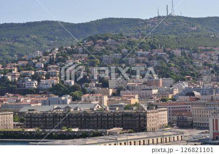 Trieste marina aerial view from from cruise ship. 126821101