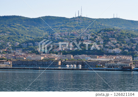 Trieste marina aerial view from from cruise ship. 126821104