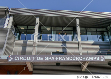 Belgium, Spa Francorchamps circuit, name of the circuit in front of the boxes. 126821280