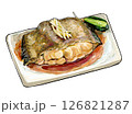 カレイの煮付け 水彩風イラスト 126821287