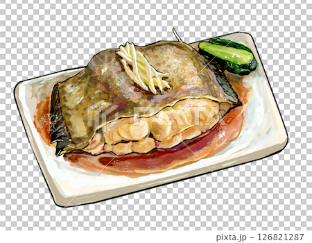 カレイの煮付け 水彩風イラスト 126821287
