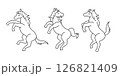 立ち上がる馬の線画イラスト 126821409