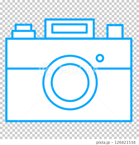 Illustration of a simple camera icon symbolizing shooting and recording 126821538