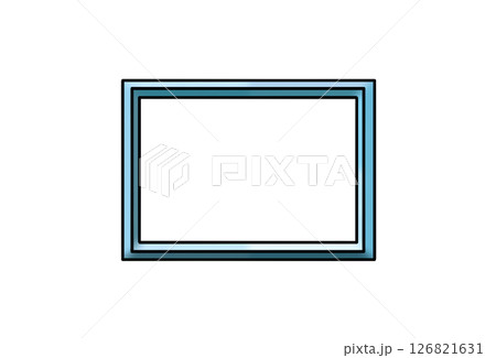 額縁ワイプ枠(水色) 額縁ワイプ枠(水色) 126821631