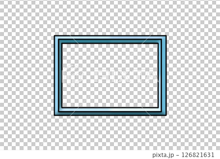 額縁ワイプ枠(水色) 額縁ワイプ枠(水色) 126821631