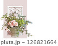 ブリキに活けた薔薇の透過フレーム 126821664