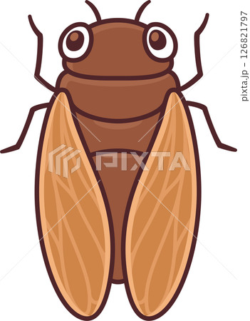 Cute cartoon cicada illustration Cute cartoon cicada illustration 126821797